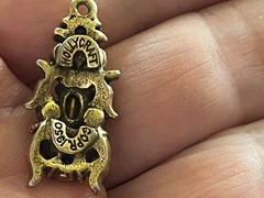 Hollycraft COPR 1950 Pastel Rhinestone Pendant Vintage Jewelry