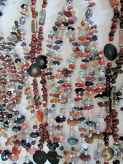 LOT 9 Wearable CHUNKY Semi-Precious Stones bead abalone seed necklace 2.61 lbs