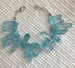 druzy quartz blue chunky bracelet 8.5 in