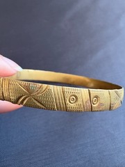 Vintage Handmade Brass Berber Moroccan Bracelet Old Tribal Ethnic Bangle