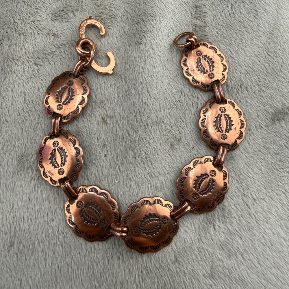 Vintage Copper Bracelet South Western 7’