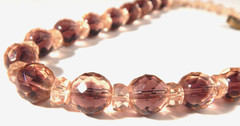 Vintage Lavender to Purple Amethyst Glass Crystal Beads Sterling Clasp Gorgeous