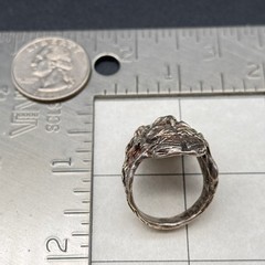 Vintage Cameo Native American Figure Silver Dimensional Ring Size 9.75
