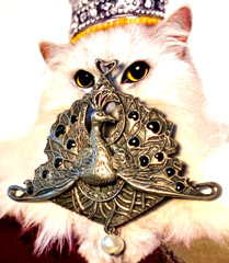 STUNNING! Antique STERLING *PEACOCK* Pendant & BROOCH w ENAMEL*PEARL*MARCASITE!!
