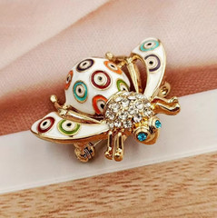 BROOCH- Baroque Luxury Multicolor Insect, Rhinestone Accents Design