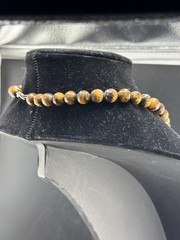 Vtg Tigers Eye Jewelry Faceted Tiger’s Eye Round Beaded