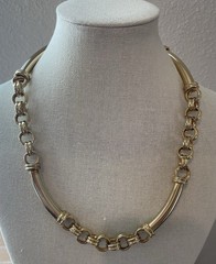 Vintage Chunky Goldtone Link Statement Necklace