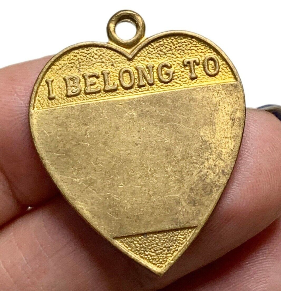 1960s Heart Pet ID Tag, I Belong To Pendant #fp