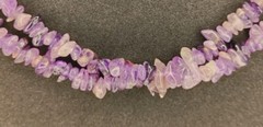 VINTAGE 7MM GENUINE AMETHYST POLISHED NUGGET NATURAL GEMSTONE NECKLACE 17′ 62g