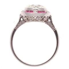 Vintage Art Deco Lab Created Diamond Engagement Wedding 925 Silver Gifted Ring
