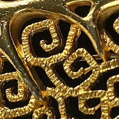 Vintage Lind Gal Leaf Brooch Gold Tone 2.5″ Openwork Textured Filigree Pin