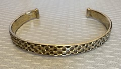925 Italy Gold Vermeil Cuff Bracelet Braided Weave Textured Pattern