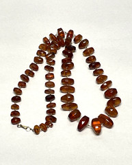 Vintage Baltic Amber Nugget Bead Necklace 26″ Honey Cognac Graduated 43g