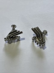 Vintage Silver Tone Climber Clip On Earrings Modern Screw Back