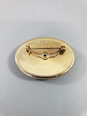 Vintage Brooch Petit Point Rose Gold Tone