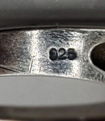 2 Sterling CZ Rings Sz 5: Joseph Esposito Eternity Band 1 CZ missing, Wavy Band