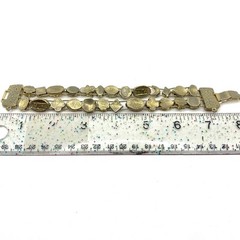 Vtg Estate Double Row Slide Charm Bracelet Goldette Victorian Revival Gold Tone