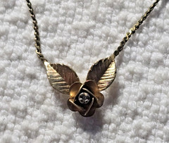 Vintage 1/20 12K GF Gold Filled Flower Pendant S Link 15.5″ Necklace CLEAN