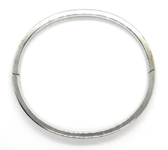 Vintage Marathon 925 Sterling Silver Etched Leaf Pattern Hinged Bangle Bracelet