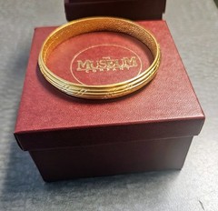 Museum Company Greek Motif Bracelet Gold Plated Pewter With Box And Description
