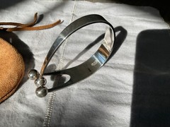 Modernist Norway Anna Greta Eker AGE Sterling Silver jester bracelet bangle