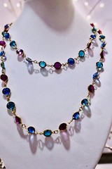 Swarovski Bezel Set Necklace Bracelet Earrings 9mm Multicolor Gold Plated N120