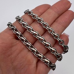 Vintage Sterling Silver 925 Figaro Chain Necklace 55cm 33g Men’s Heavy Estate