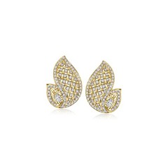 Vintage 3.00 ct. t.w. Diamond Swirl Earrings in 18kt Yellow Gold