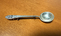 Antique Fine Arts 925 Sterling Spoon Brooch 2 1/4 inches long