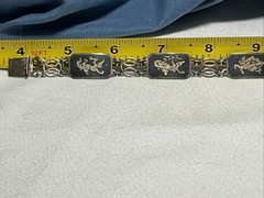 Vintage Siam Sterling Silver Goddess Dancer Link Panel Bracelet 7.5”