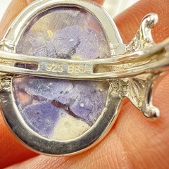 JTV Ring Sterling Silver Purple Stone Floral Flower Oval 925 Size 9 BBJ