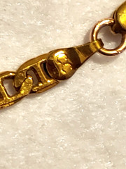 Necklace – CC SIGNED – GOLD TONE – 4 mm WIDE – 17.5 in Long