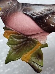 Handmade Bird Brooch Pin Lot of 4 – Takahashi? Wood Leather Cardinal Feather Vtg
