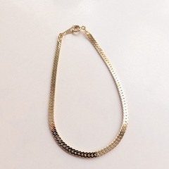 Vintage Estate Signed Korea Herringbone Chain Minimalist Classic Bracelet 6.25″