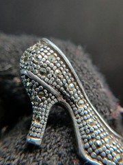 Sterling Silver 925 FAS Art Deco Marcasite High Heel Brooch