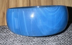 Vintage Bracelet! Gorgeous Semi Translucent Sky Blue & White Estate 1960 Plastic