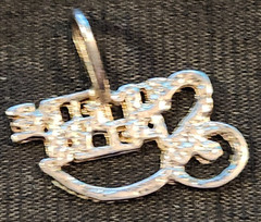 Vintage Sterling Silver SOMEONE SPECIAL #4 Charm for a Bracelet, 0.68g, 3/4 in