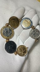 Vintage Milor 14k Yellow Gold Italian Coin Bracelet 7 In