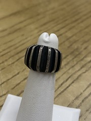 ADJ MODERNISTIC VINTAGE ANNA GRETA EKER STERLING SILVER FLUTED RING SIZE 4