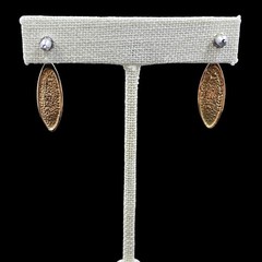 Vintage Gold Finish Oval Drop Earrings Hypoallergenic Made In USA NWT Retro