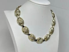 Unique Vintage Goldtone OVAL Link Choker 16-18″ Necklace