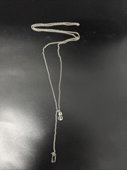 Vintage Sterling Silver Y Necklace Charm Holder Chain Casual Signed 8gram 26”