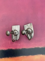 Taxco Vintage Lot Sterling 925 Comedy & Tragedy Earrings Onyx Statement Brooch