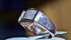 14k rose gold ring 0.65ct natural diamond invisible set sz 7 vintage 10.60g N282