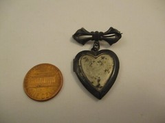 Vintage Sterling Silver Locket Pendant Pin Brooch c1940s Solider Photo
