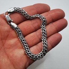 Vintage 925 Sterling Silver Men’s Link Chain Bracelet Solid 17.19g 22cm/8.6