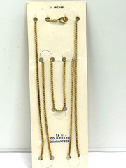 NEW (NOS) Gold Filled Chain Necklace 2mm 24″ SOLDERED LINKS