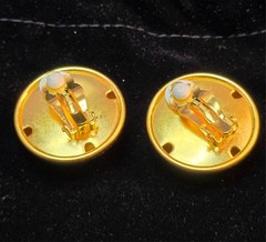Joan Rivers Classic Collection Gold Toned Button Circle Clip On Earrings