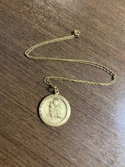 Vintage St Anthony Medal Pendant 12kt Gold-Filled Necklace 18″