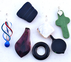 Fashion Lot of 7 Handblown Glass Pendants – no chains included